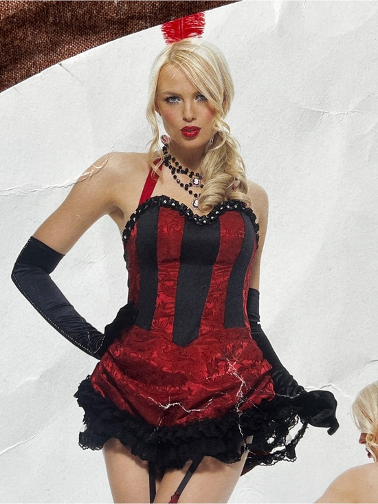 Leg Avenue Other - Leg Avenue Burlesque Costume Red and Black Satin Lace Chemise
